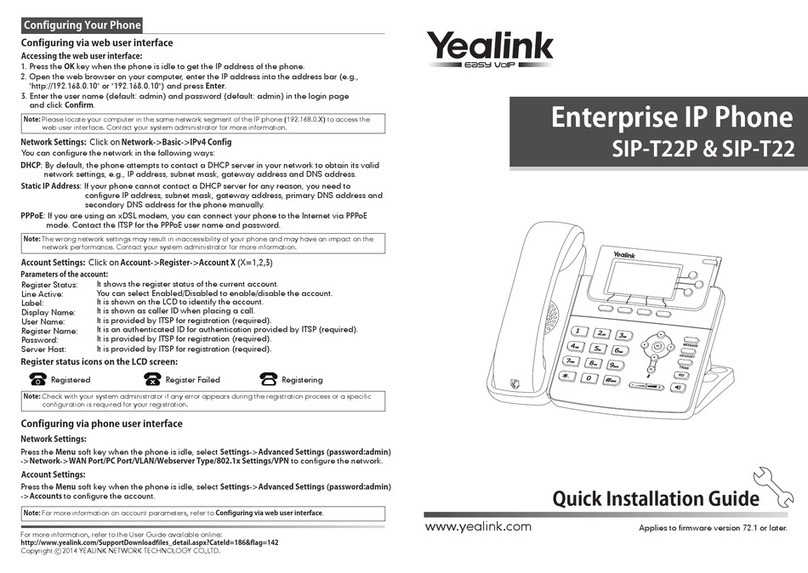 Yealink Yealink SIP-T22P User manual