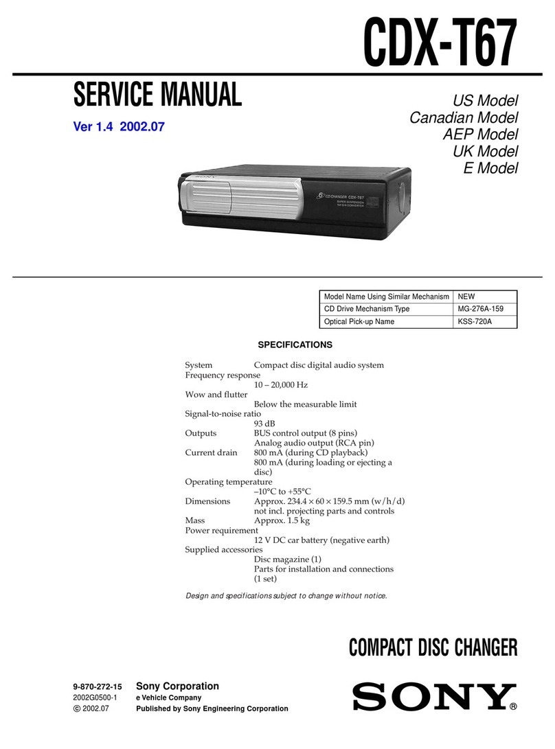 Sony CDX-T67 Operating Instructions (English User manual