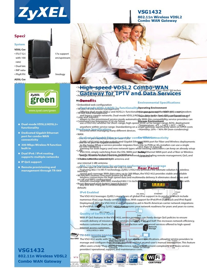 ZyXEL Communications VSG1432 Specifications
