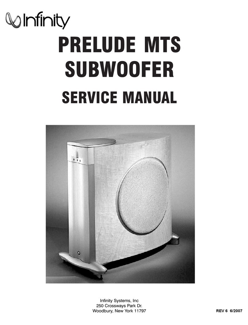 Infinity Prelude MTS Center User manual