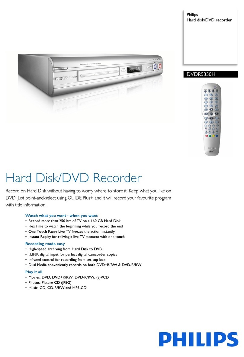 Philips DVDR5350H Specifications
