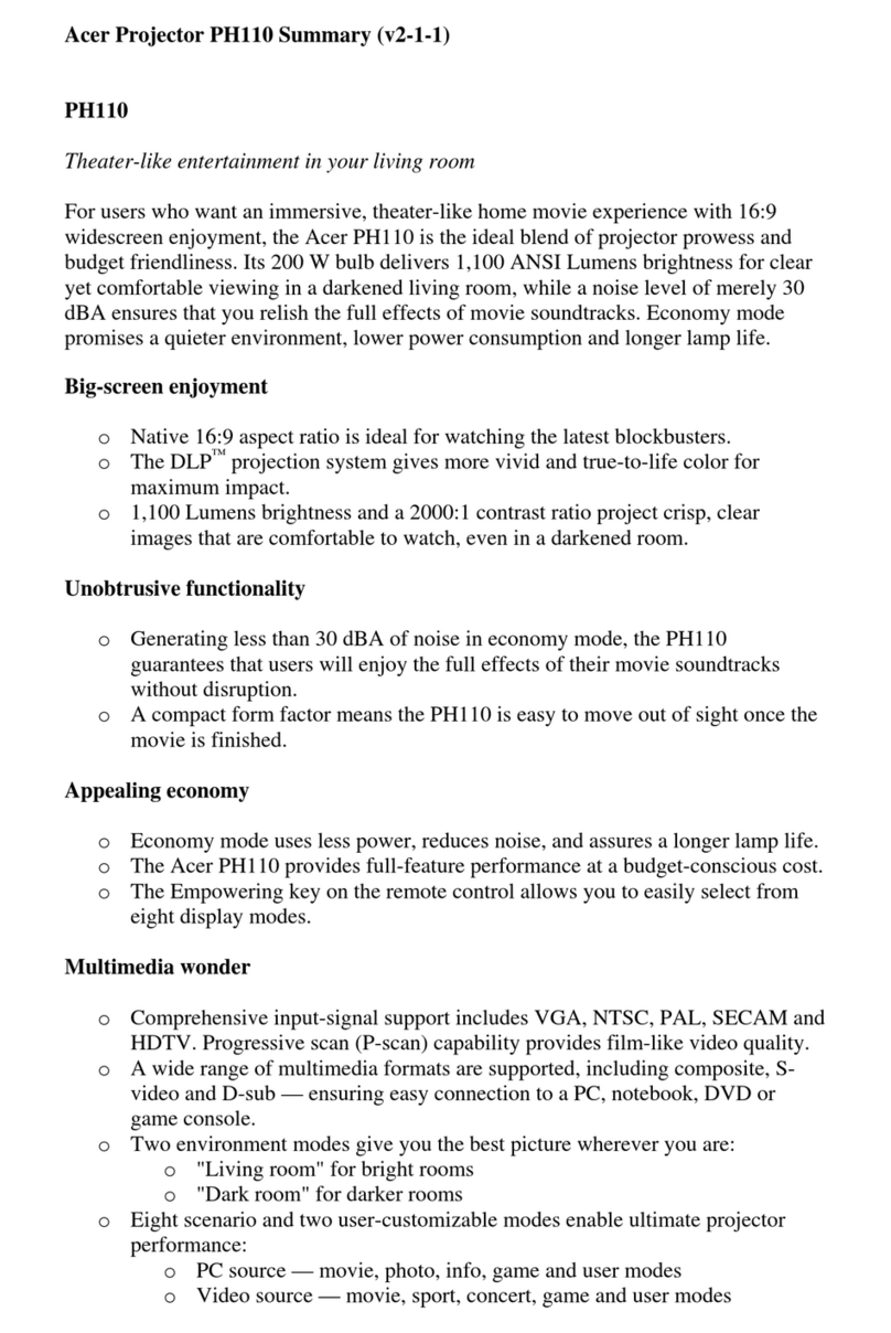Acer PH110 System manual