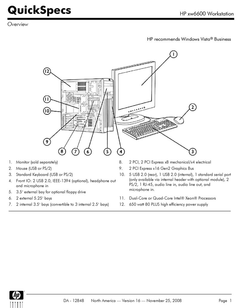 HP Xw6600 - Workstation - 2 GB RAM User instructions