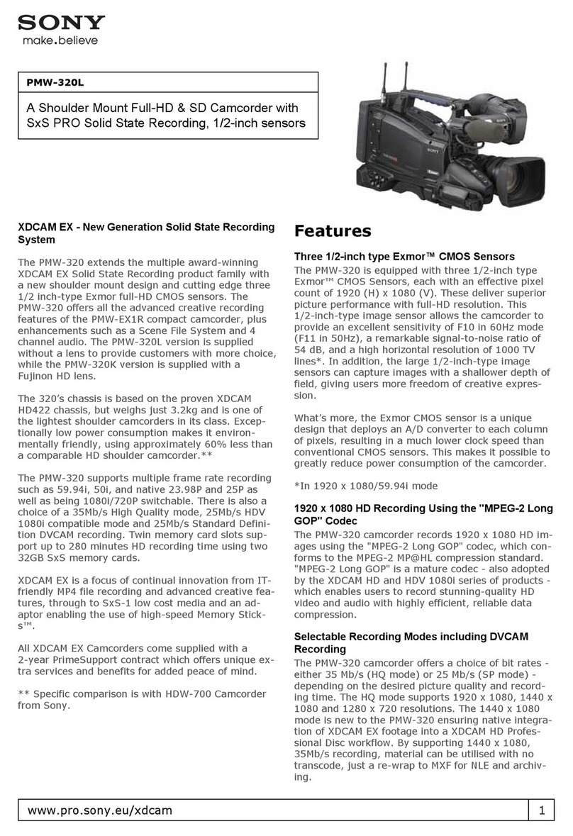 Sony HANDYCAM PMW-320L User manual