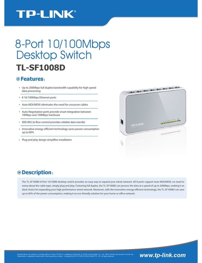 TP-Link TL-SF1008D - 10/100M FAST ETHERNET SWITCH User manual TP-Link TL-SF1008D - 10/100M FAST ETHERNET SWITCH User manual