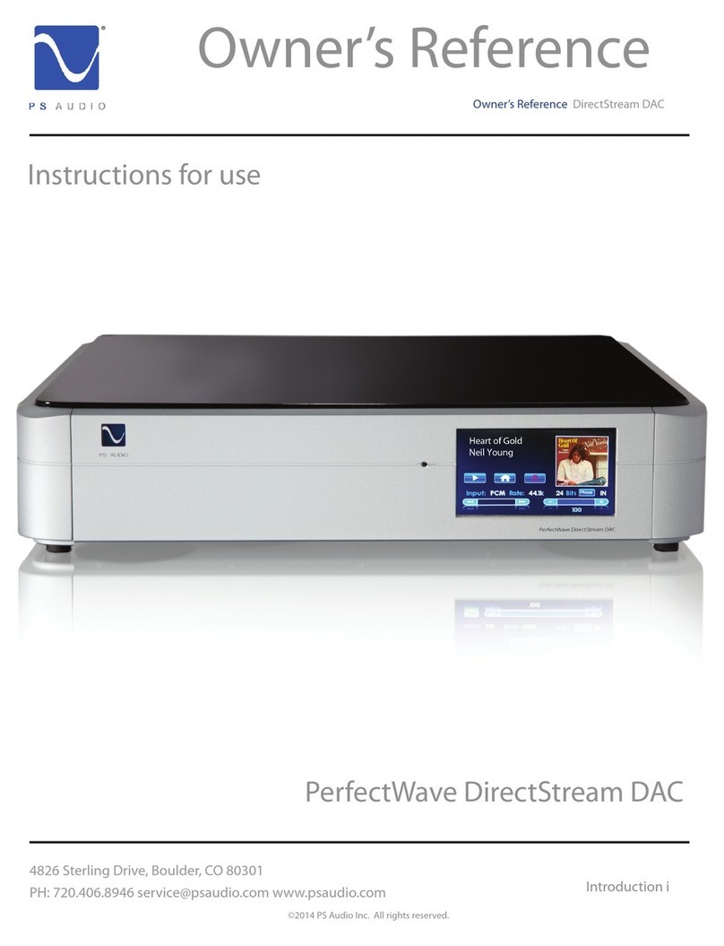 PS Audio PerfectWave DirectStream DAC User manual