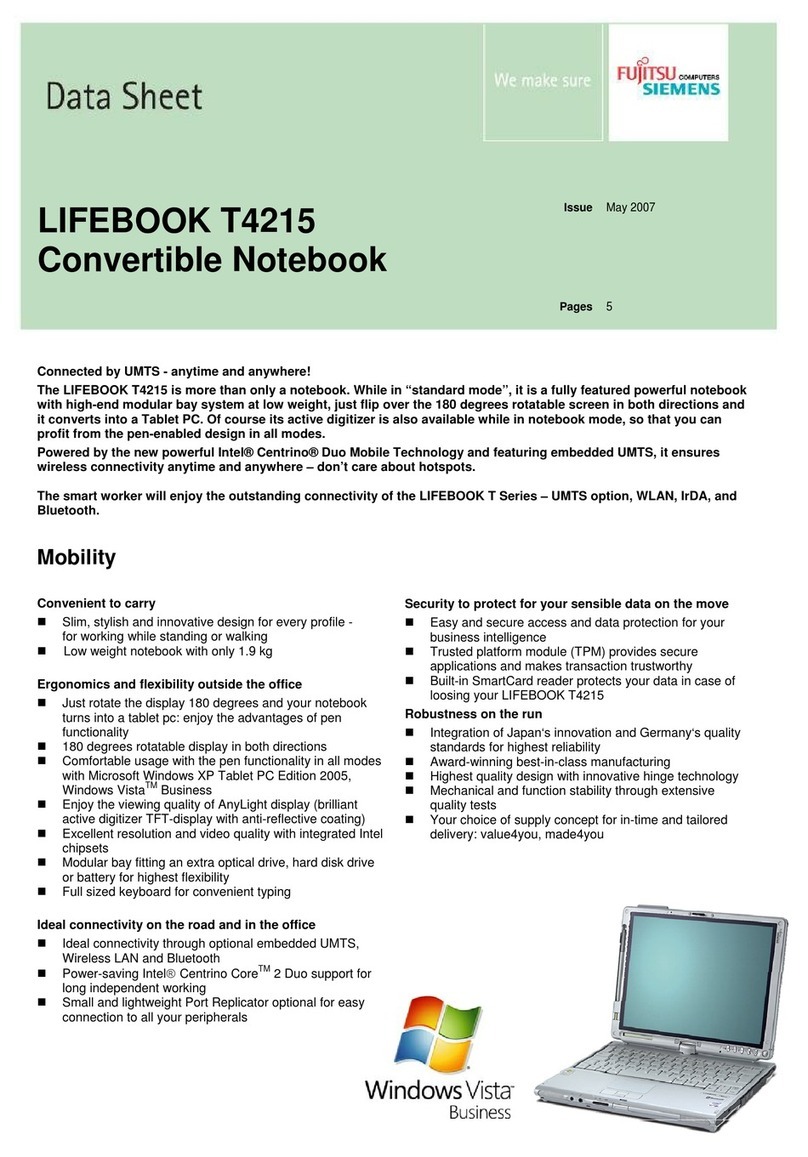Fujitsu Siemens Computers LIFEBOOK T4215 User manual Fujitsu Siemens Computers LIFEBOOK T4215 User manual