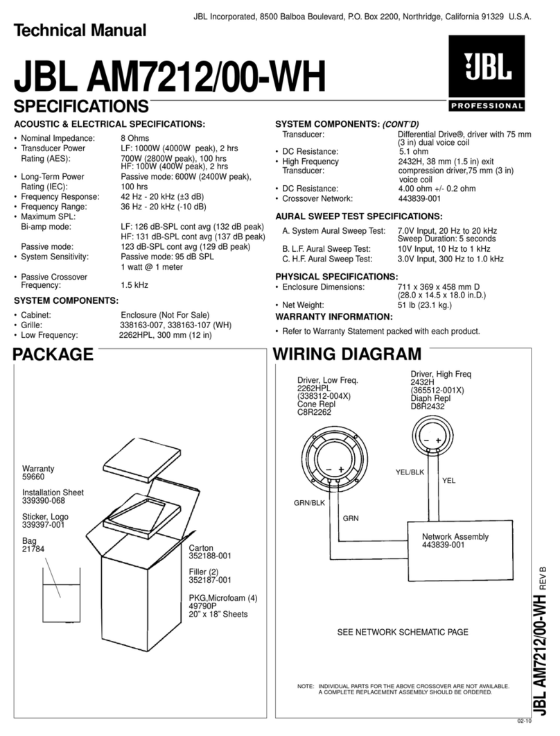 JBL AM7212/00-WH User manual