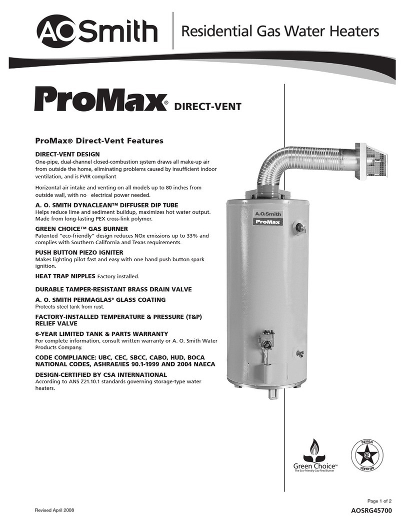 A.O. Smith ProMax Direct-Vent GDV-50 Specifications A.O. Smith ProMax Direct-Vent GDV-50 Specifications