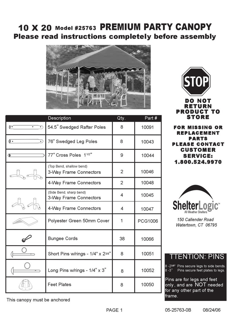 ShelterLogic 25763 Assembly instructions