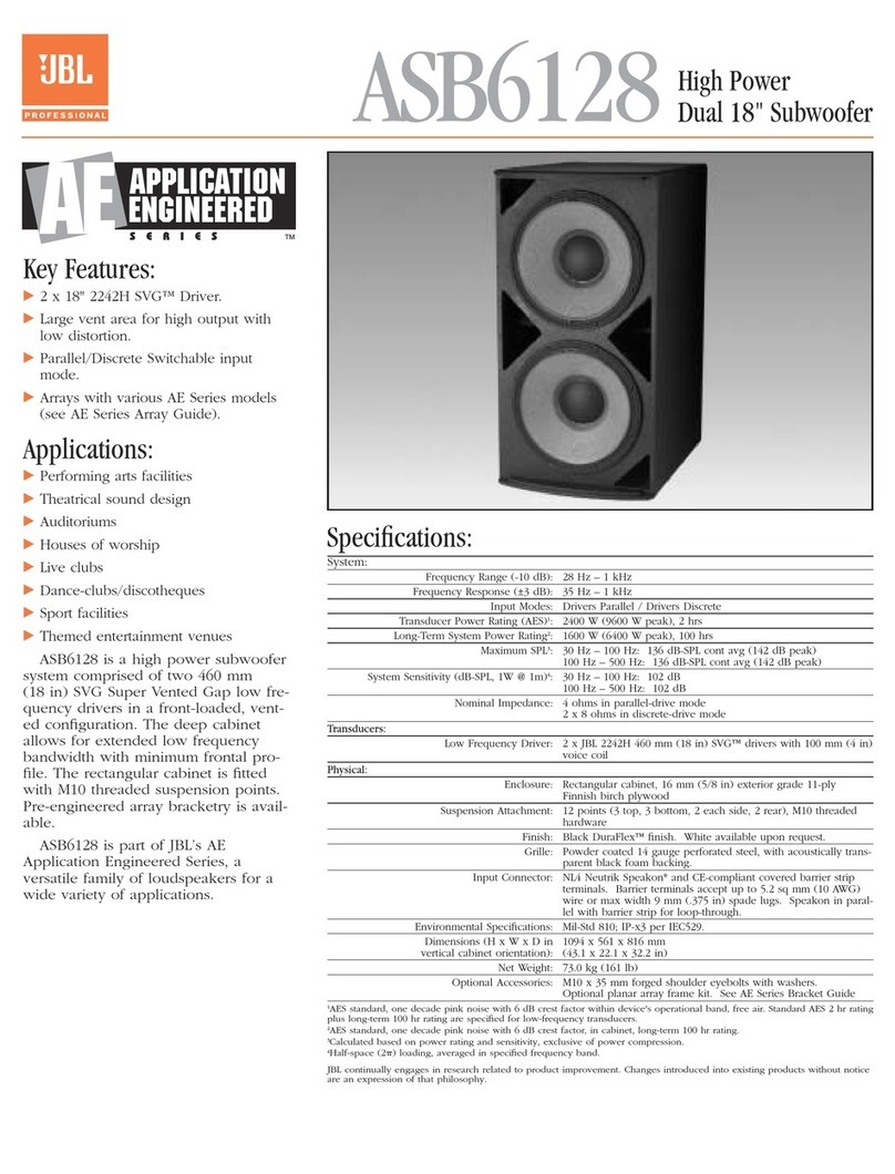 JBL ASB6128 Speci?cations