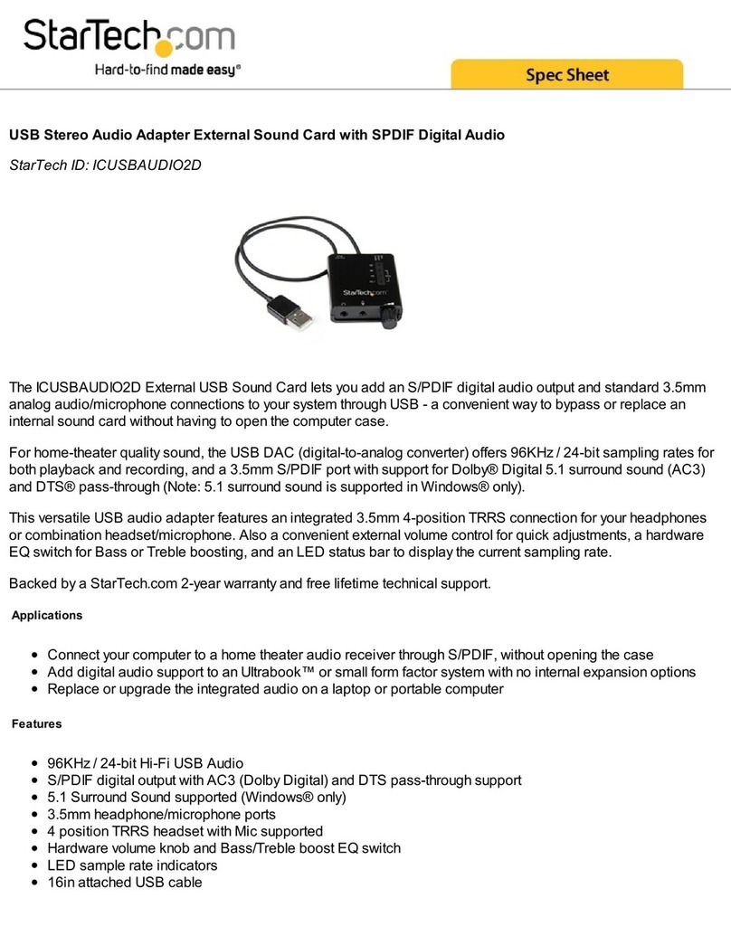 StarTech.com ICUSBAUDIO2D System manual StarTech.com ICUSBAUDIO2D System manual