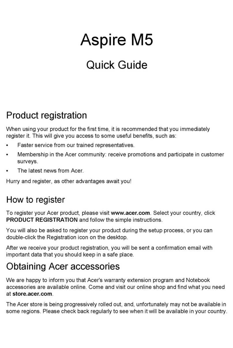 Acer Aspire M5 Series quick guide