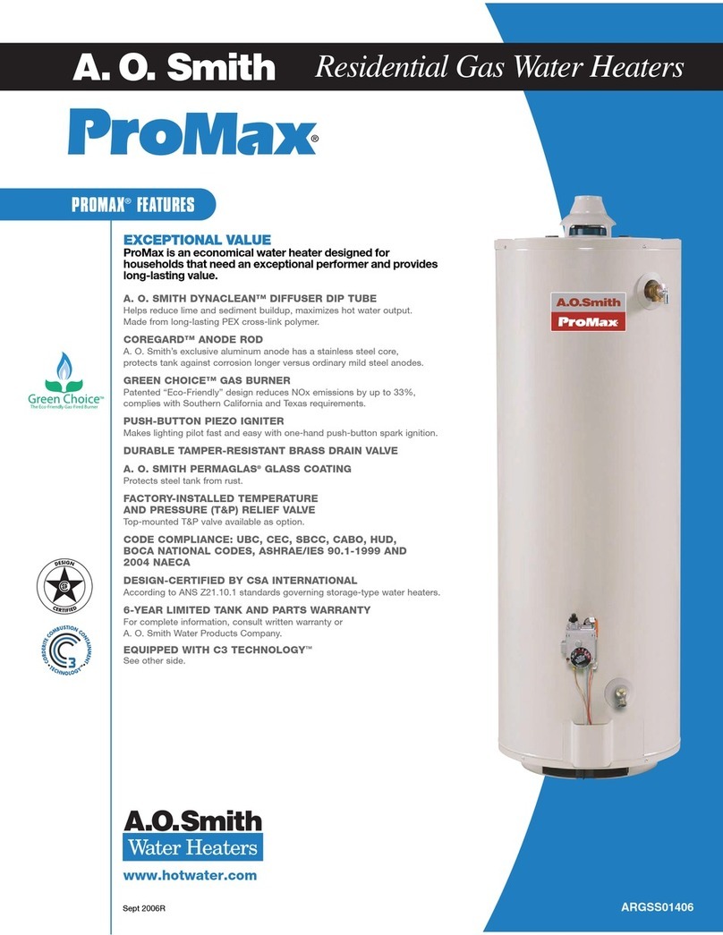 A.O. Smith ProMax GCV-30 User manual A.O. Smith ProMax GCV-30 User manual