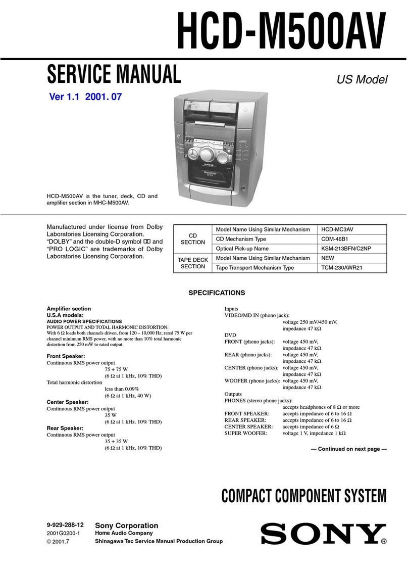 Sony HCD-M500AV User manual
