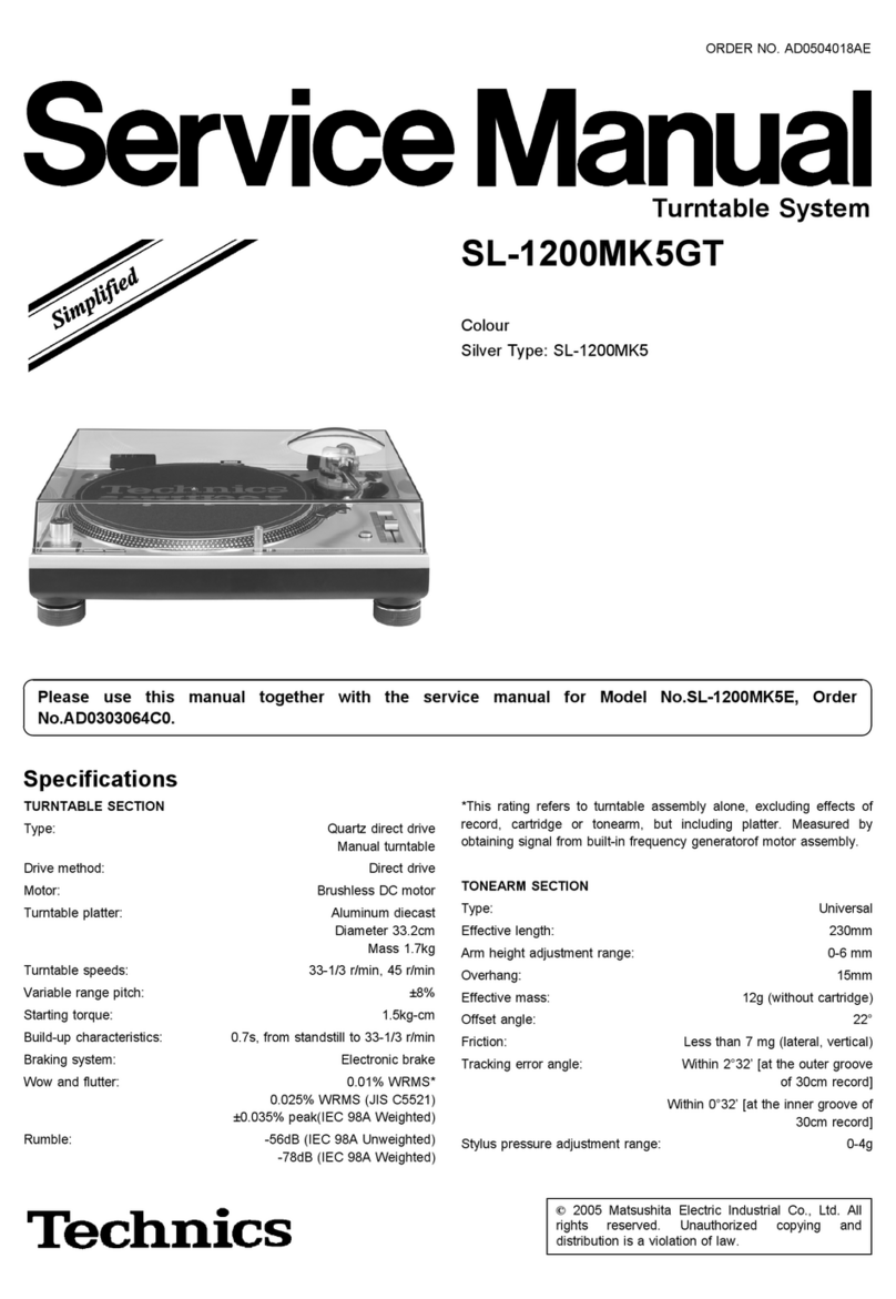 Technics SL-1200MK5GT Service manual