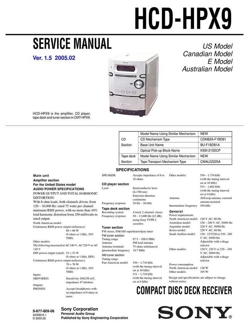 Sony HCD-HPX9 - Hi Fi Components User manual