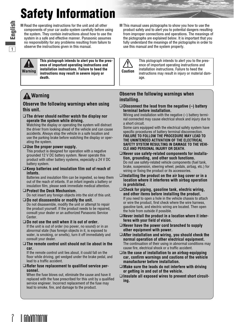 Panasonic CQ-VD7003W2 User manual