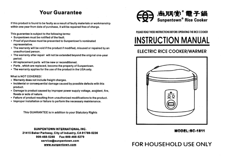 Sunpentown SC-1811 instruction manual