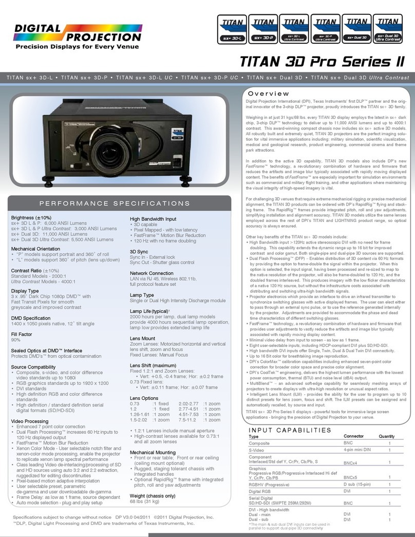 Digital Projection TITAN sx+ Dual 3D Ultra Contrast User manual