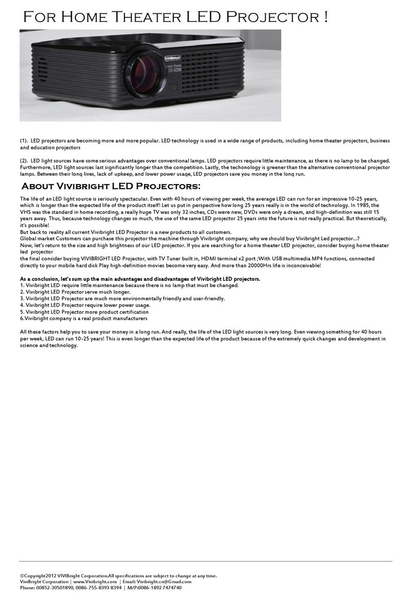VIVIBright PLED-V200 Specifications