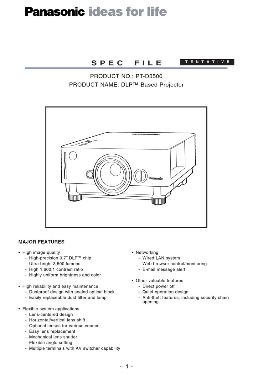 Panasonic PT-D3500 - XGA DLP Projector System manual