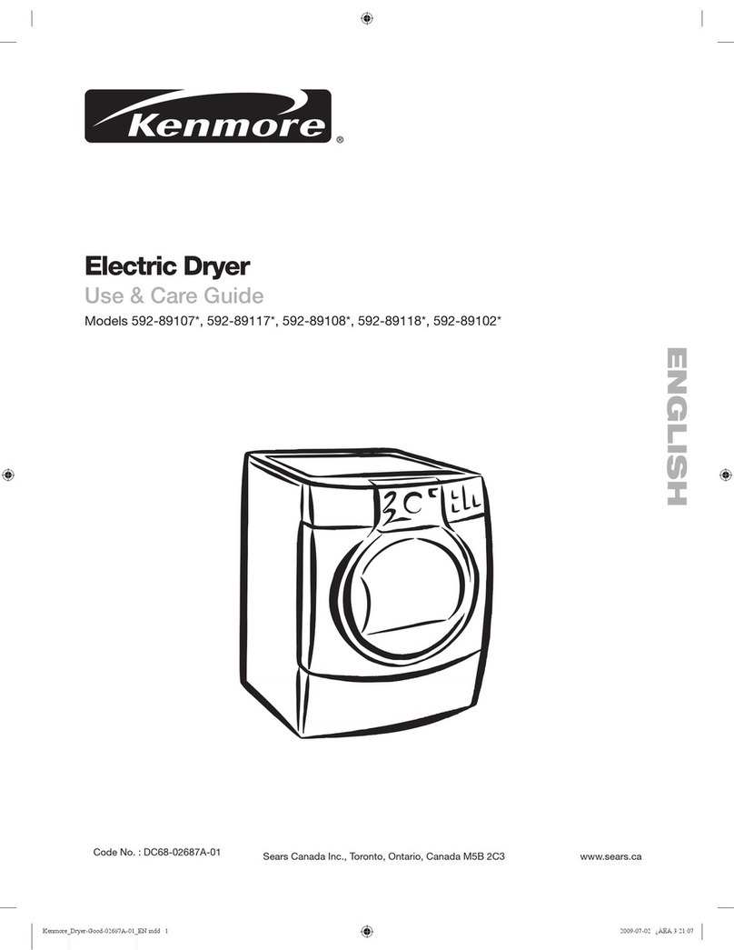 Kenmore 592-89107 User manual