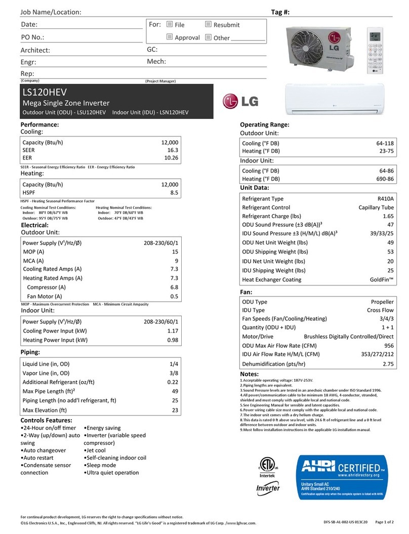LG LS120HEV Installation and user guide