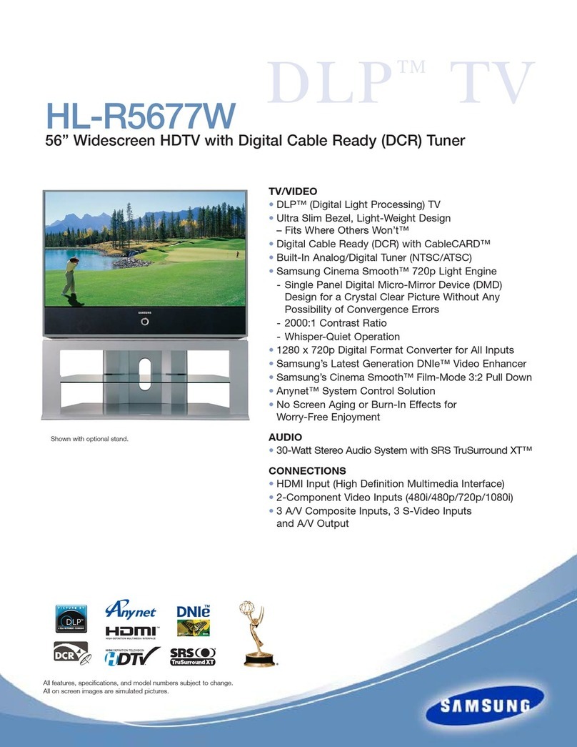 Samsung HL-R5677W - 56" Rear Projection TV Brochure & specs