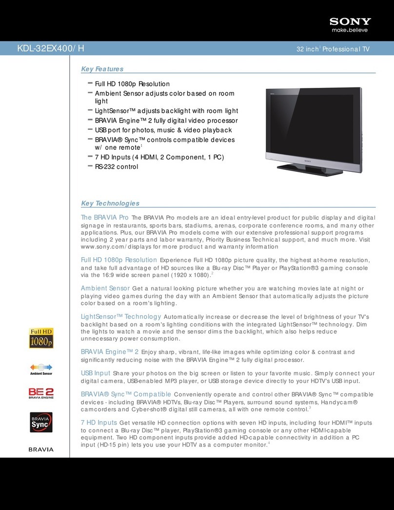 Sony KDL-32EX400/H Installation and operation manual