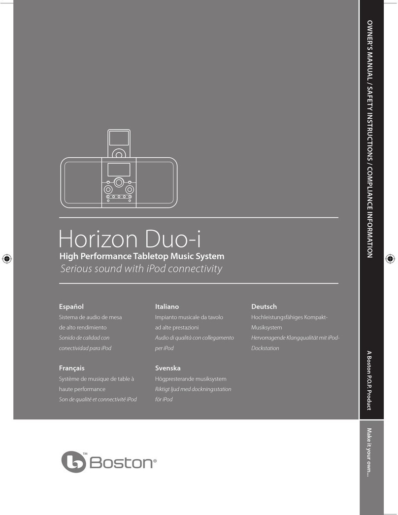 Boston Horizon Duo-i User manual