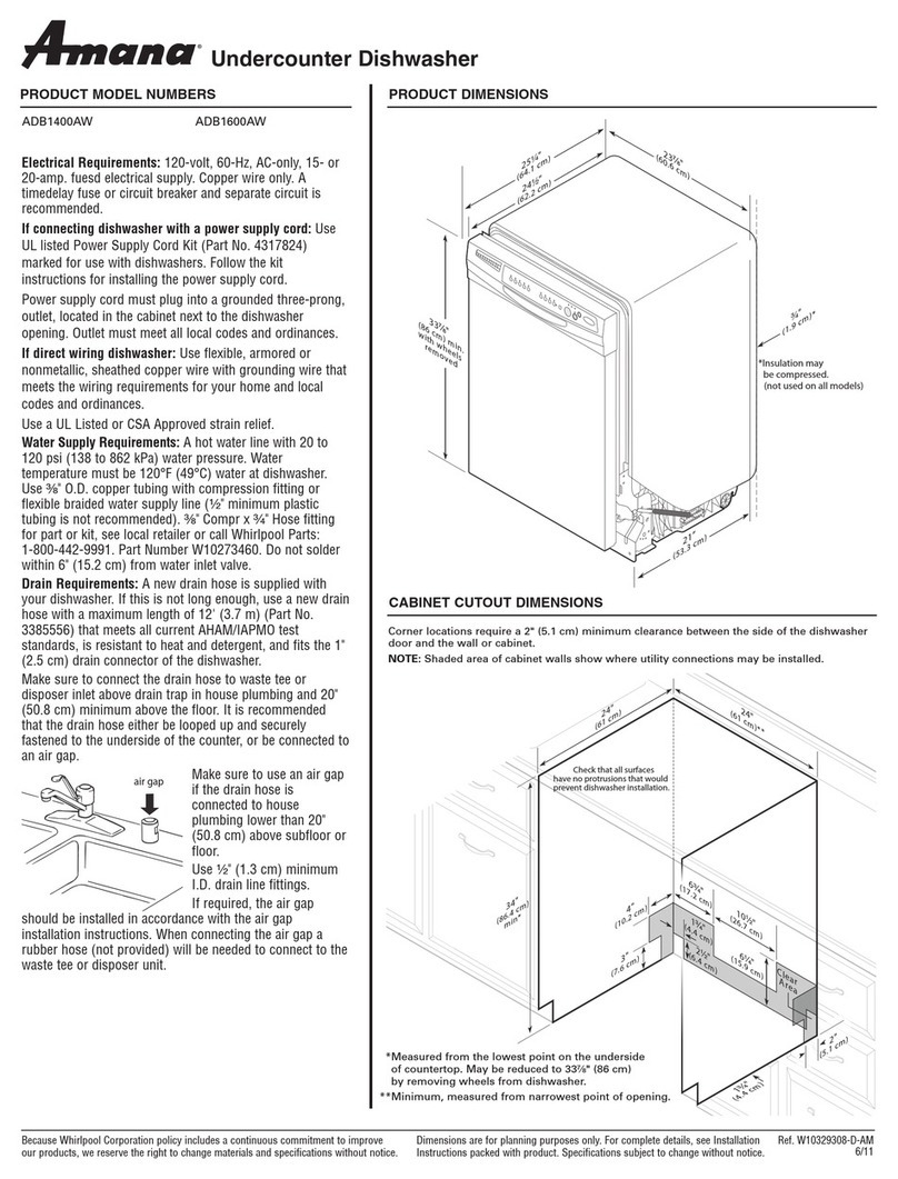 Amana ADB1600AW User instructions