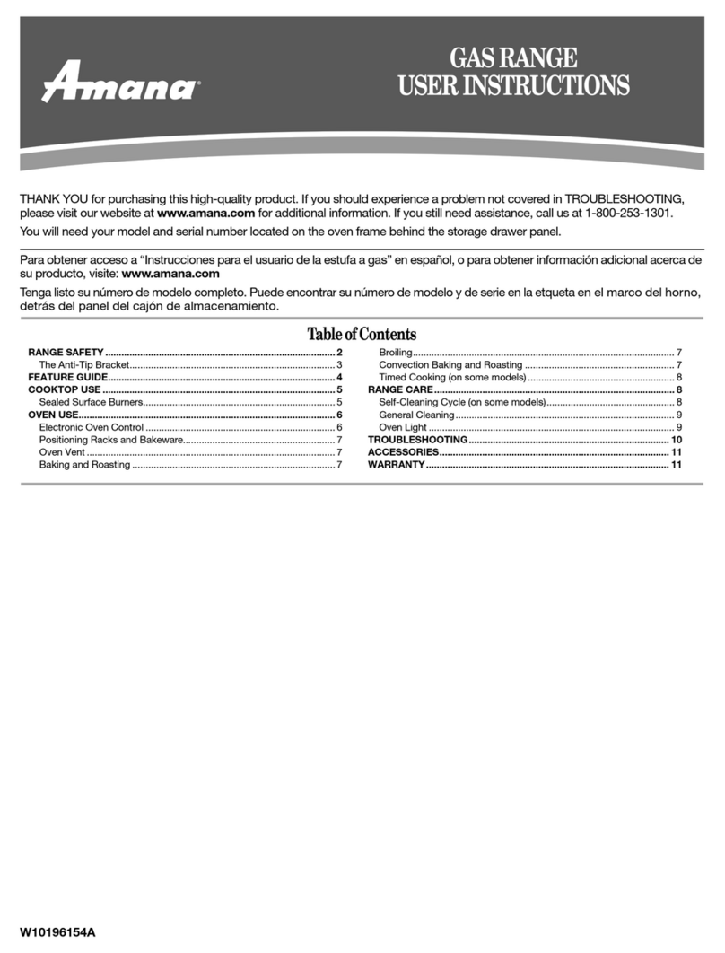Amana Gas Range User manual