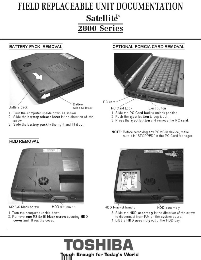 Toshiba Satellite 2800 SERIES Parts list manual