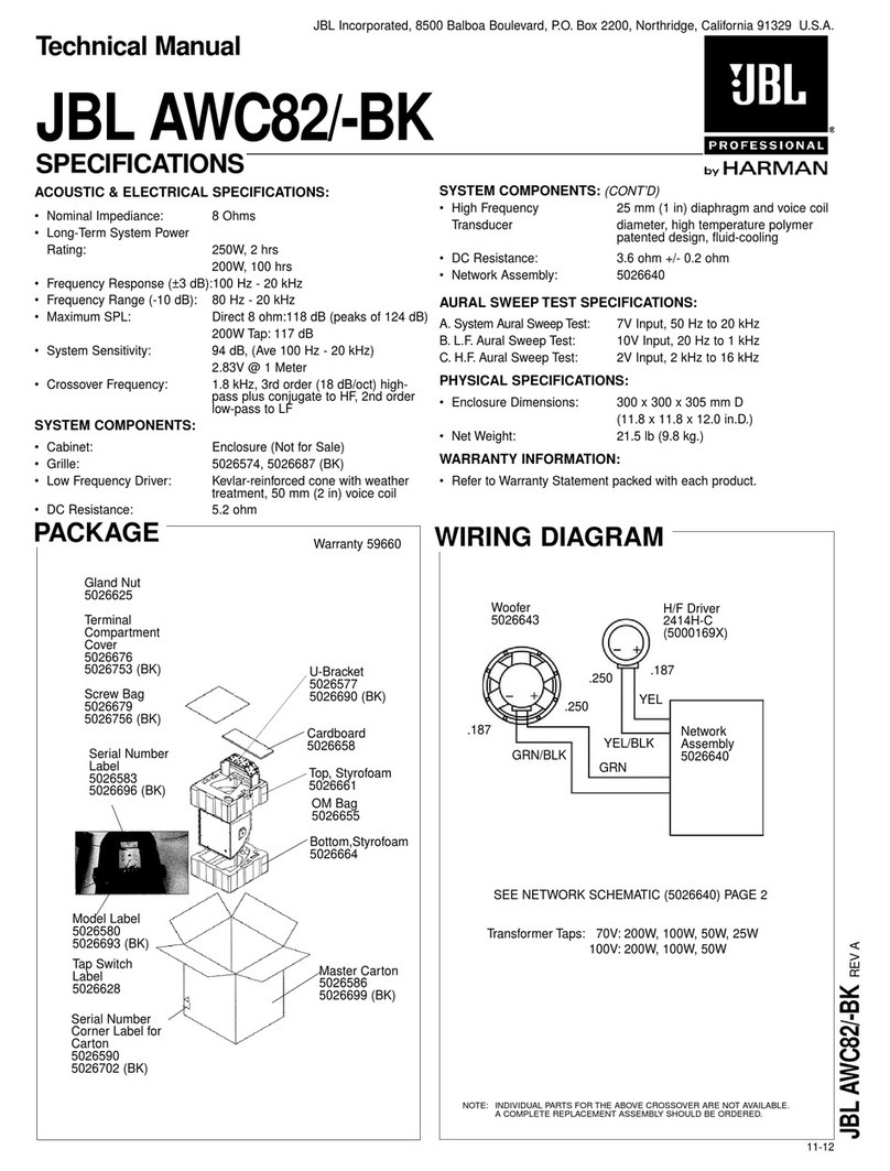 JBL AWC82/-BK User manual