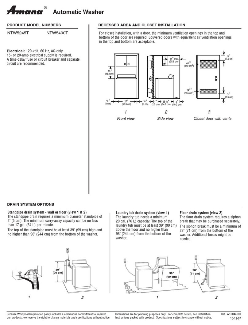 Amana NTW5400T User manual