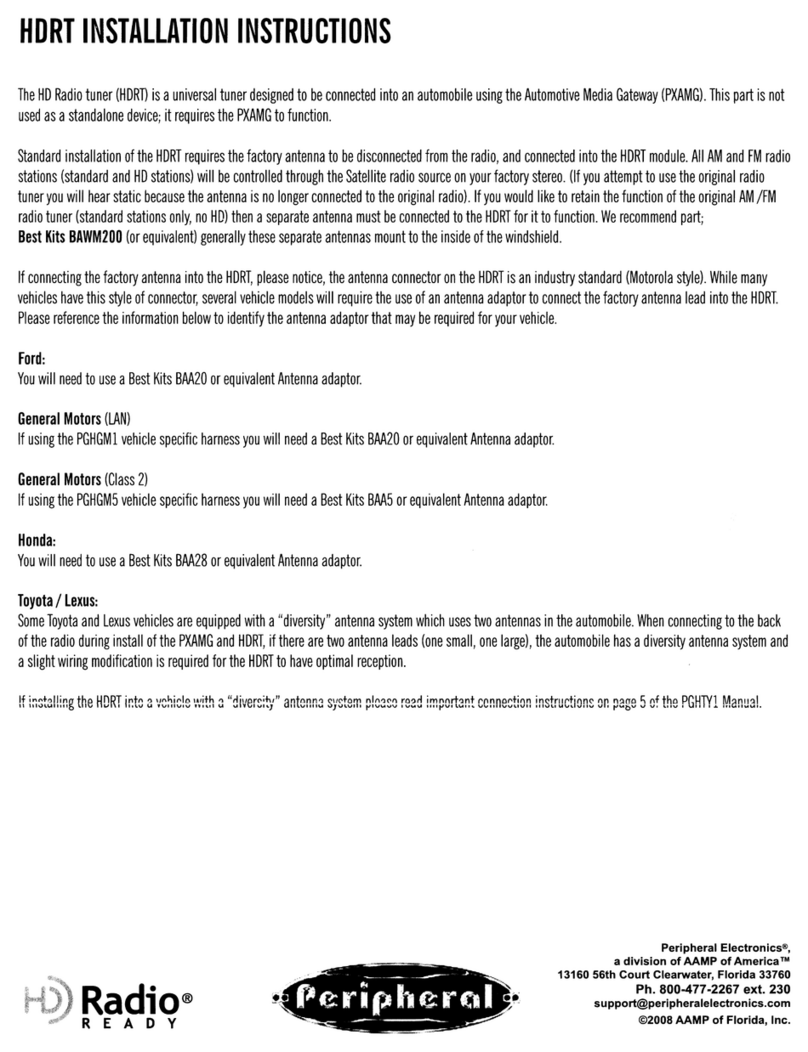 Peripheral Electronics HD Radio Tuner installation instructions