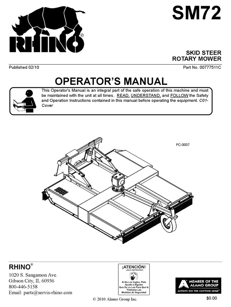 Alamo Rhino SM72 Operator's manual
