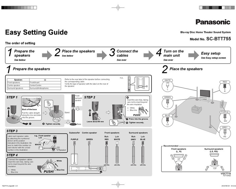 Panasonic SC-BTT755 Easy setting guide