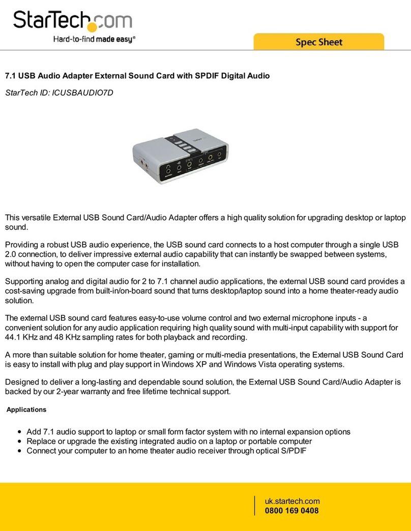 StarTech.com ICUSBAUDIO7D System manual