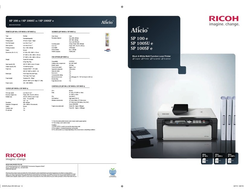 Ricoh SP 100 e User manual