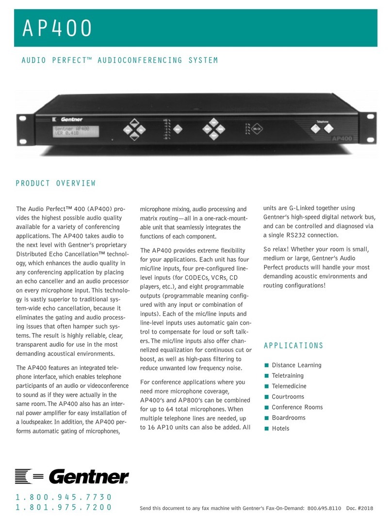 Gentner AP400 Specifications