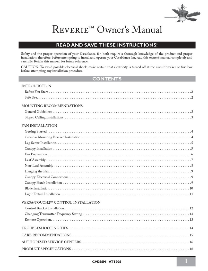 Casablanca Reverie User manual