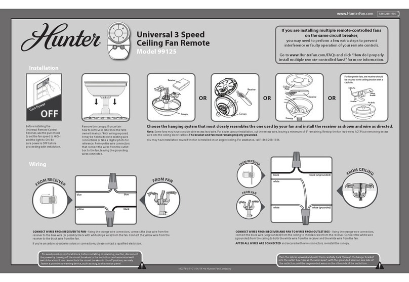Hunter 99125 User manual