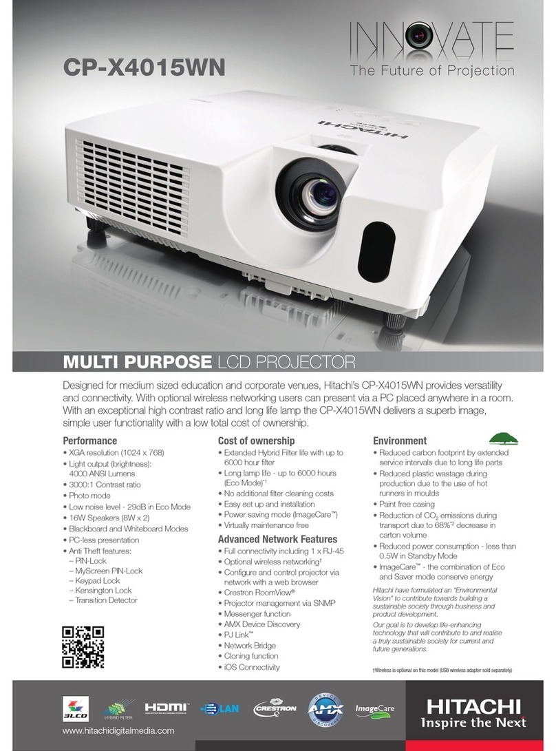Hitachi CP-X4015WN Specifications