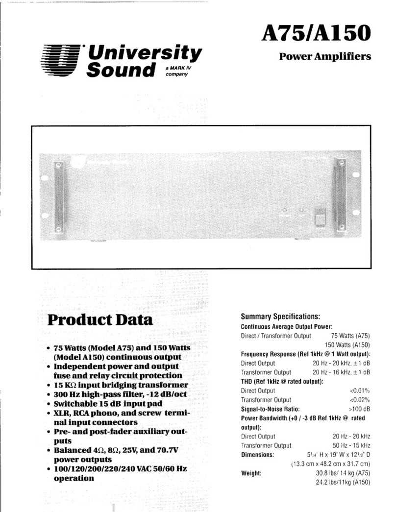 University Sound A75 Operation manual