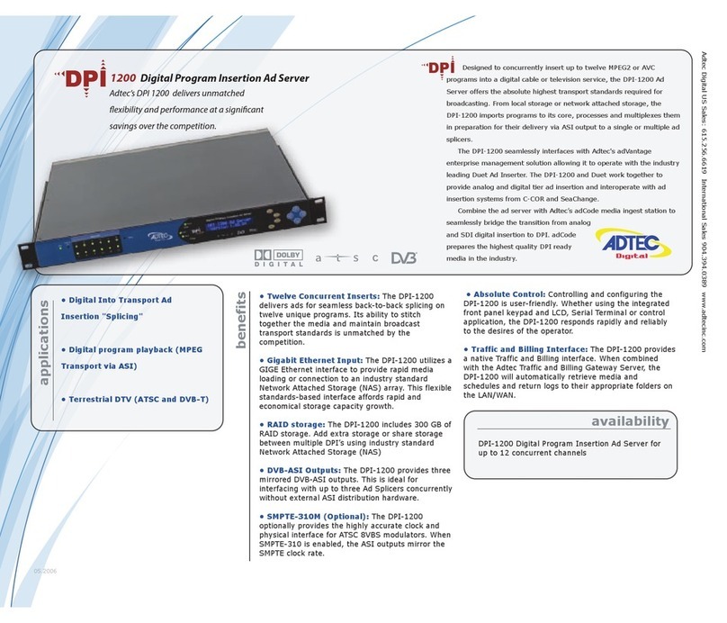 Adtec DPI 1200 Specifications