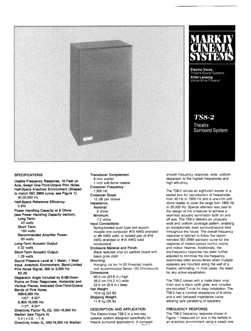 Electro-Voice TS8-2 Specfications