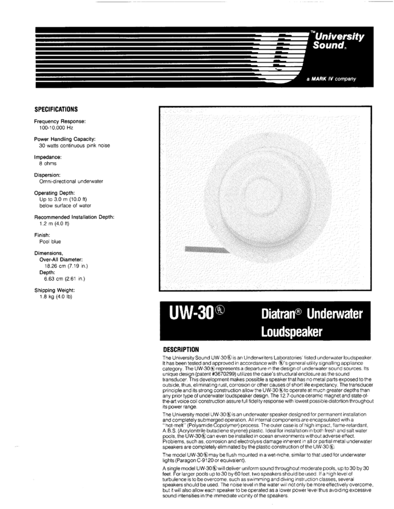 University Sound Diatran UW-30 Specifications
