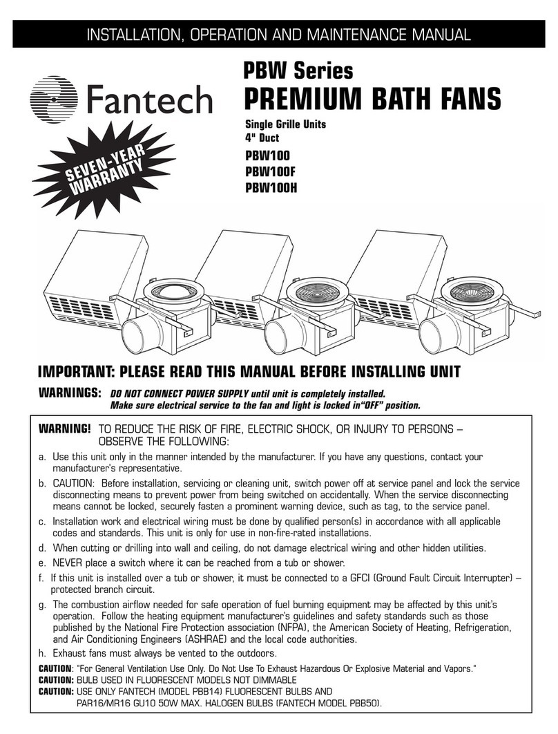 Fantech PBW Series User manual